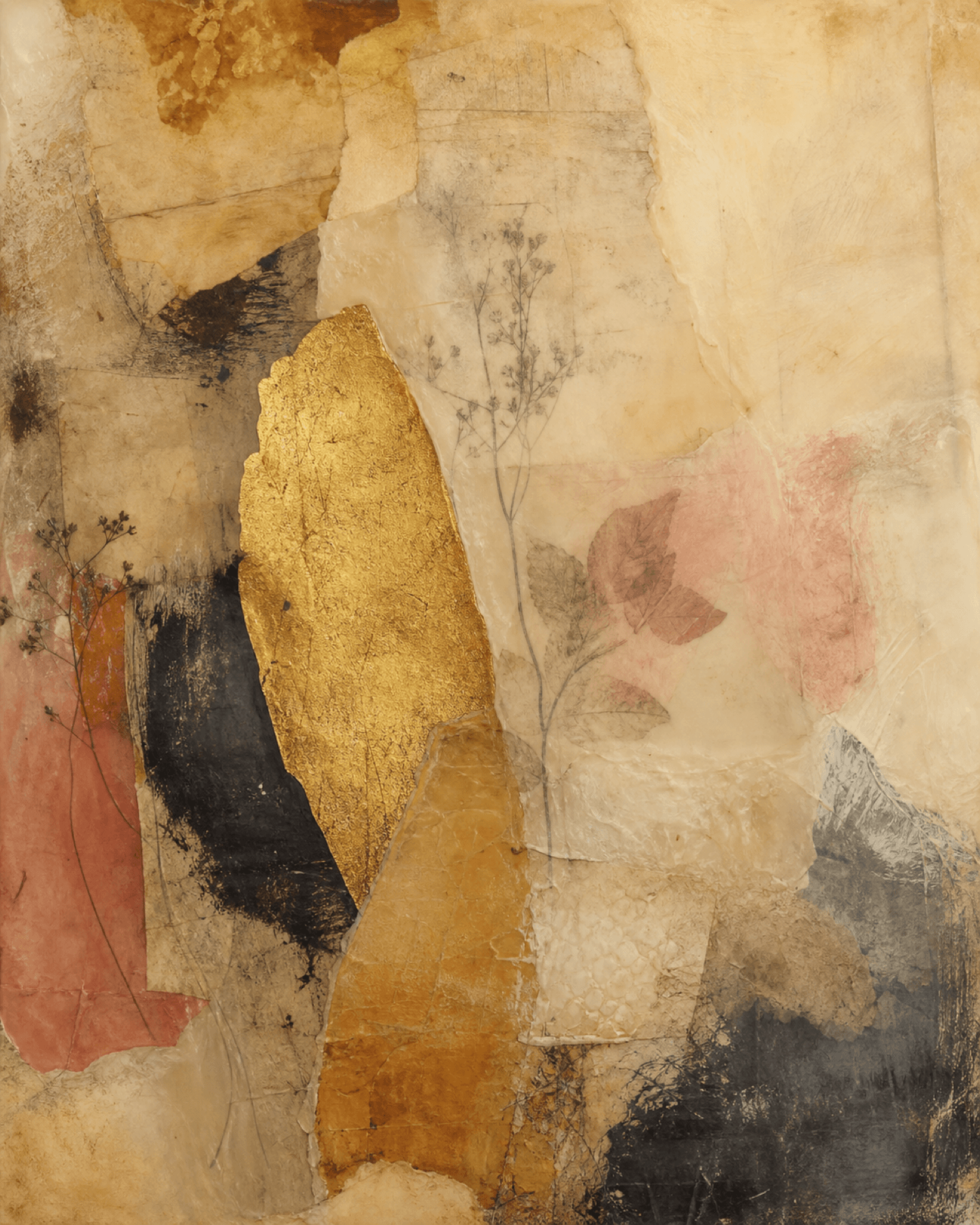 Layered mixed-media work by Tulika